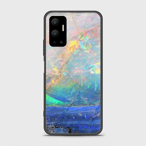 Infinix Hot 12 Cover- Colorful Marble Series - HQ Ultra Shine Premium Infinity Glass Soft Silicon Borders Case