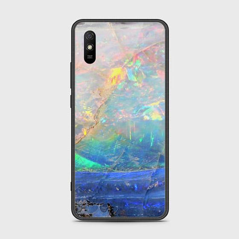 Xiaomi Redmi 9A Cover - Colorful Marble Series - HQ Ultra Shine Premium Infinity Glass Soft Silicon Borders Case