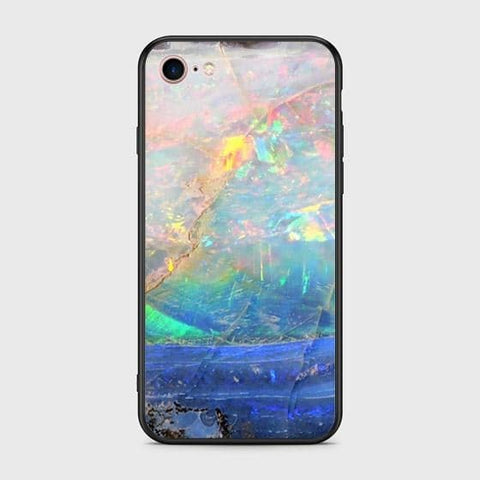 iPhone 8 / 7 Cover - Colorful Marble Series - HQ Ultra Shine Premium Infinity Glass Soft Silicon Borders Case