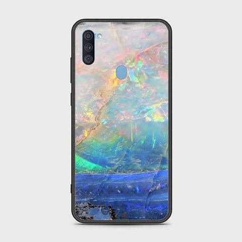 Samsung Galaxy M11 Cover - Colorful Marble Series - HQ Ultra Shine Premium Infinity Glass Soft Silicon Borders Case