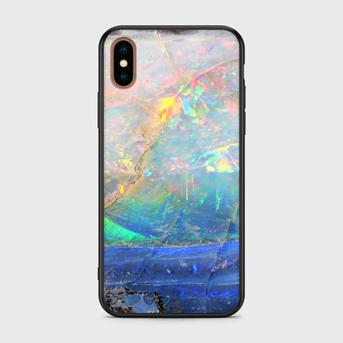 iPhone XS Max Cover - Colorful Marble Series - HQ Ultra Shine Premium Infinity Glass Soft Silicon Borders Case