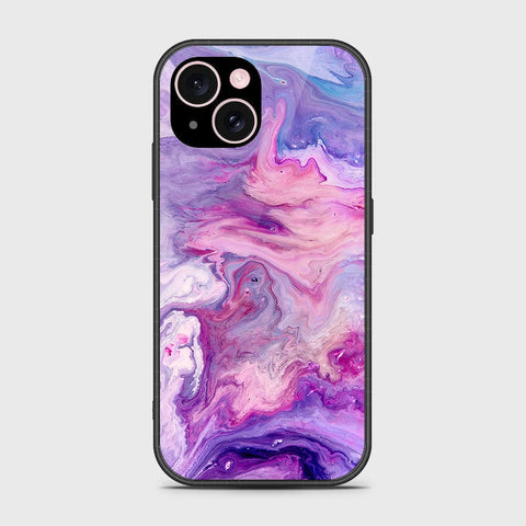 iPhone 15 Cover- Colorful Marble Series - HQ Ultra Shine Premium Infinity Glass Soft Silicon Borders Case