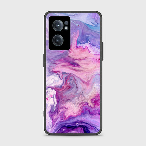 OnePlus Nord CE 2 5G Cover- Colorful Marble Series - HQ Ultra Shine Premium Infinity Glass Soft Silicon Borders Case