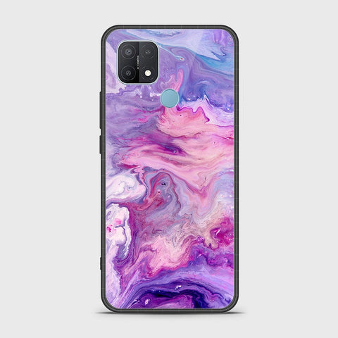 Oppo A15s Cover- Colorful Marble Series - HQ Ultra Shine Premium Infinity Glass Soft Silicon Borders Case