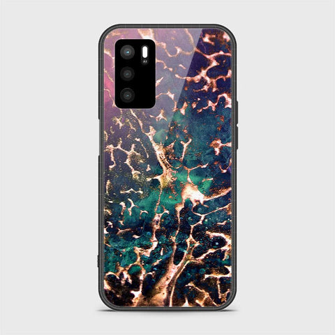 Oppo A16s Cover- Colorful Marble Series - HQ Ultra Shine Premium Infinity Glass Soft Silicon Borders Case