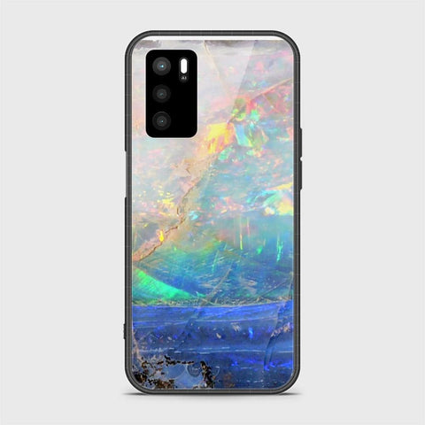 Oppo A16s Cover- Colorful Marble Series - HQ Ultra Shine Premium Infinity Glass Soft Silicon Borders Case