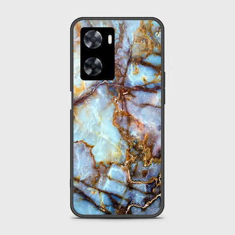 Oppo A77s Cover- Colorful Marble Series - HQ Ultra Shine Premium Infinity Glass Soft Silicon Borders Case