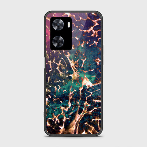 Oppo A77s Cover- Colorful Marble Series - HQ Ultra Shine Premium Infinity Glass Soft Silicon Borders Case