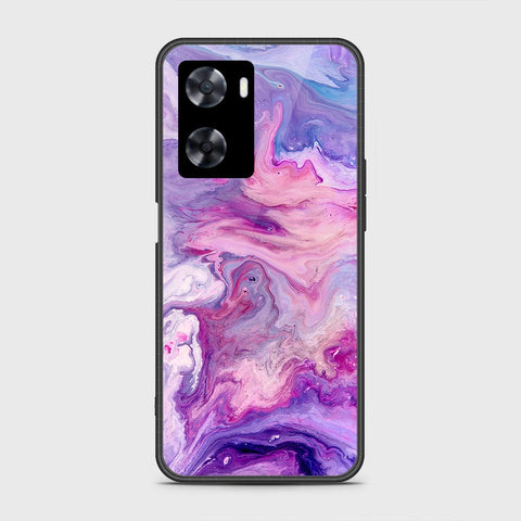 Oppo A77s Cover- Colorful Marble Series - HQ Ultra Shine Premium Infinity Glass Soft Silicon Borders Case