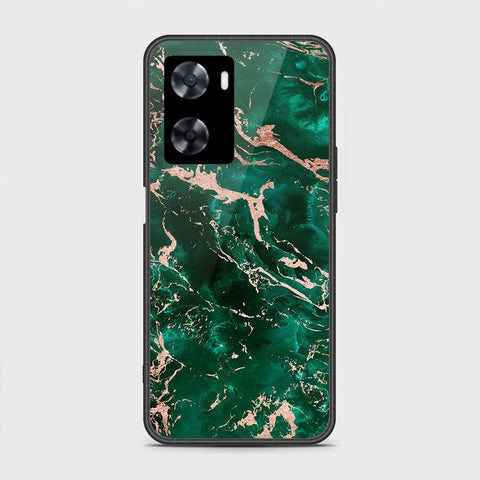 Oppo A77s Cover- Colorful Marble Series - HQ Ultra Shine Premium Infinity Glass Soft Silicon Borders Case