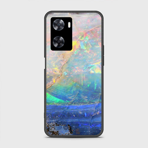 Oppo A77s Cover- Colorful Marble Series - HQ Ultra Shine Premium Infinity Glass Soft Silicon Borders Case