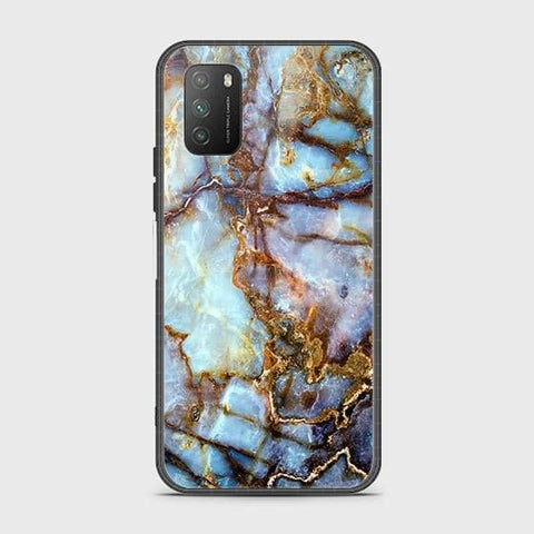 Xiaomi Redmi 9T Cover - Colorful Marble Series - HQ Ultra Shine Premium Infinity Glass Soft Silicon Borders Case