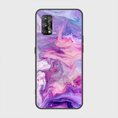 Realme 7 Pro Cover - Colorful Marble Series - HQ Ultra Shine Premium Infinity Glass Soft Silicon Borders Case