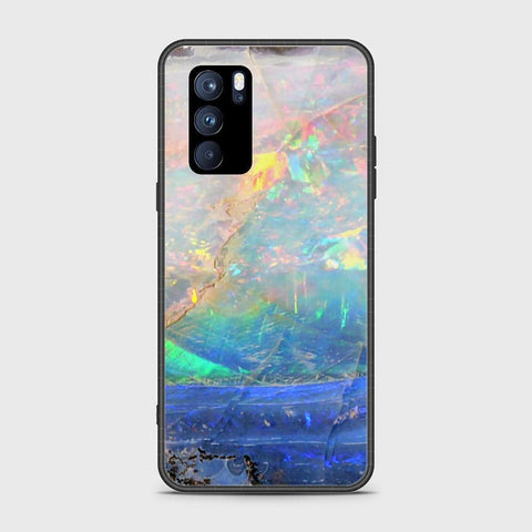 Oppo Reno 6 Pro 5G Cover - Colorful Marble Series - HQ Ultra Shine Premium Infinity Glass Soft Silicon Borders Case