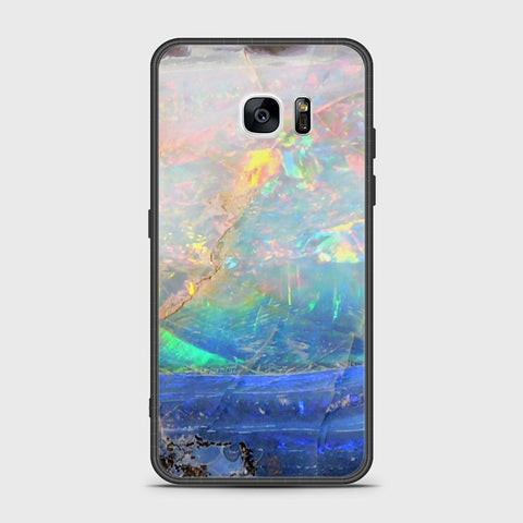 Samsung Galaxy S7 Edge Cover- Colorful Marble Series - HQ Ultra Shine Premium Infinity Glass Soft Silicon Borders Case