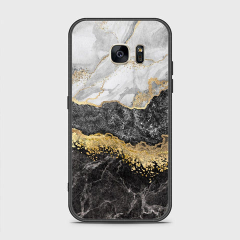 Samsung Galaxy S7 Cover- Colorful Marble Series - HQ Ultra Shine Premium Infinity Glass Soft Silicon Borders Case