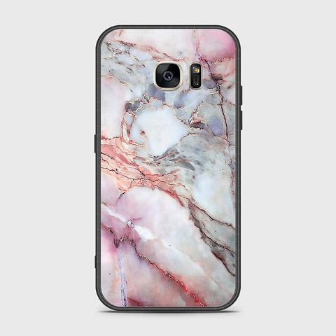 Samsung Galaxy S7 Cover- Colorful Marble Series - HQ Ultra Shine Premium Infinity Glass Soft Silicon Borders Case