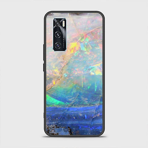 Vivo V20 SE Cover - Colorful Marble Series - HQ Ultra Shine Premium Infinity Glass Soft Silicon Borders Case