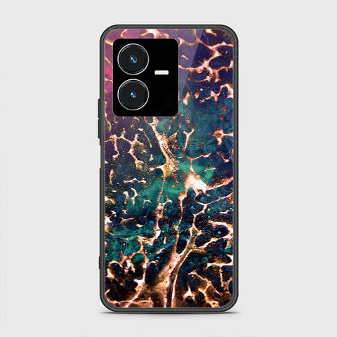 Vivo Y22s Cover- Colorful Marble Series - HQ Ultra Shine Premium Infinity Glass Soft Silicon Borders Case