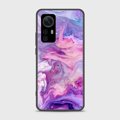 Xiaomi 12X Cover- Colorful Marble Series - HQ Ultra Shine Premium Infinity Glass Soft Silicon Borders Case