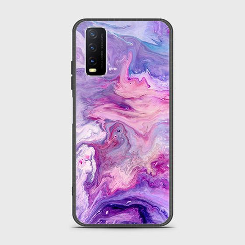 Vivo Y20a Cover - Colorful Marble Series - HQ Ultra Shine Premium Infinity Glass Soft Silicon Borders Case