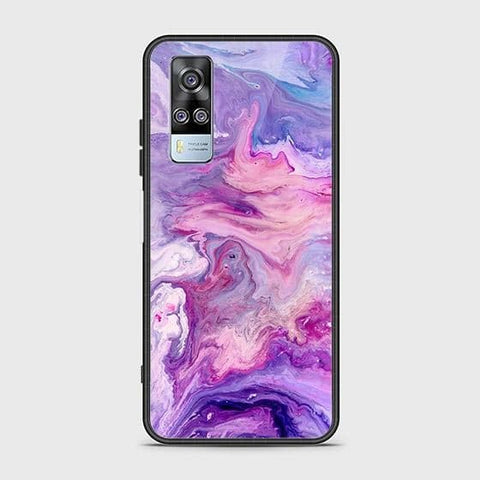 Vivo Y53s 4G Cover - Colorful Marble Series - HQ Ultra Shine Premium Infinity Glass Soft Silicon Borders Case