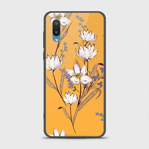 Samsung Galaxy A02 Cover - Floral Series - HQ Ultra Shine Premium Infinity Glass Soft Silicon Borders Case