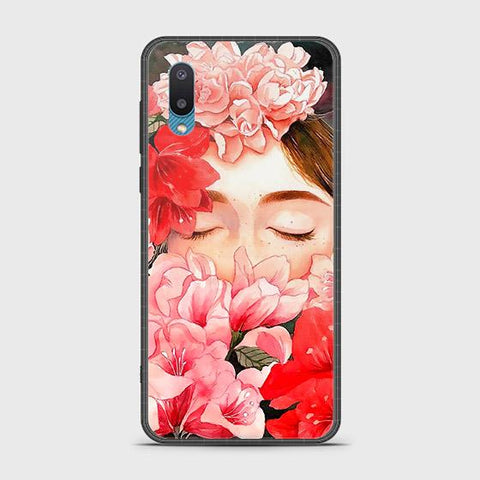 Samsung Galaxy A02 Cover - Floral Series - HQ Ultra Shine Premium Infinity Glass Soft Silicon Borders Case