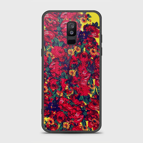 Samsung Galaxy A6 Plus 2018 Cover- Floral Series - HQ Ultra Shine Premium Infinity Glass Soft Silicon Borders Case