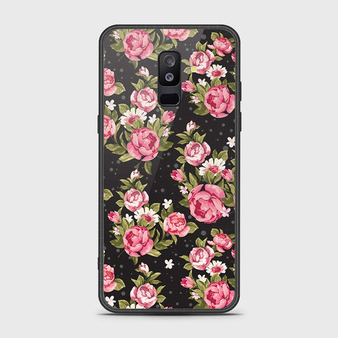 Samsung Galaxy A6 Plus 2018 Cover- Floral Series - HQ Ultra Shine Premium Infinity Glass Soft Silicon Borders Case