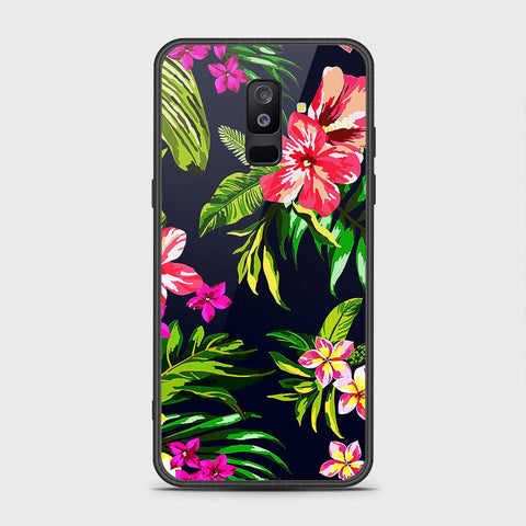 Samsung Galaxy A6 Plus 2018 Cover- Floral Series - HQ Ultra Shine Premium Infinity Glass Soft Silicon Borders Case