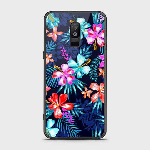 Samsung Galaxy A6 Plus 2018 Cover- Floral Series - HQ Ultra Shine Premium Infinity Glass Soft Silicon Borders Case