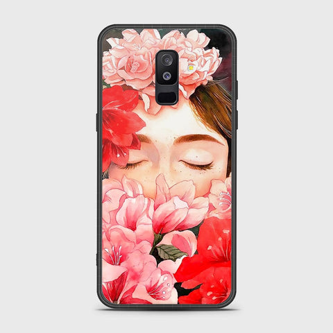 Samsung Galaxy A6 Plus 2018 Cover- Floral Series - HQ Ultra Shine Premium Infinity Glass Soft Silicon Borders Case