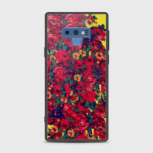 Samsung Galaxy Note 9 Cover - Floral Series - HQ Ultra Shine Premium Infinity Glass Soft Silicon Borders Case