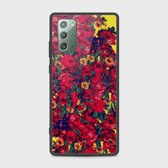 Samsung Galaxy Note 20 Cover - Floral Series - HQ Ultra Shine Premium Infinity Glass Soft Silicon Borders Case