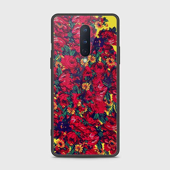 OnePlus 8 4G Cover - Floral Series - HQ Ultra Shine Premium Infinity Glass Soft Silicon Borders Case