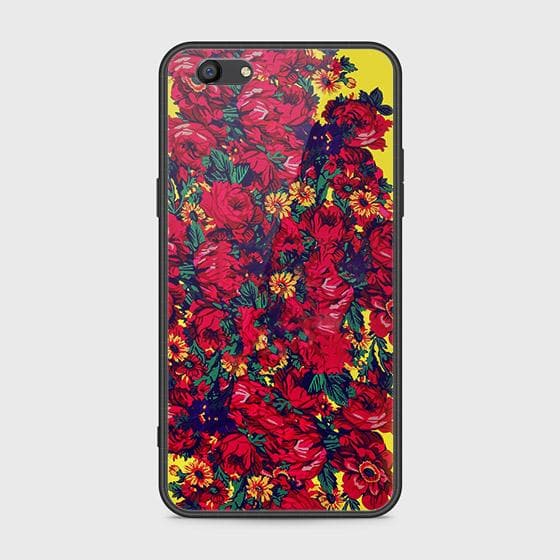 Oppo F3 Cover - Floral Series - HQ Ultra Shine Premium Infinity Glass Soft Silicon Borders Case