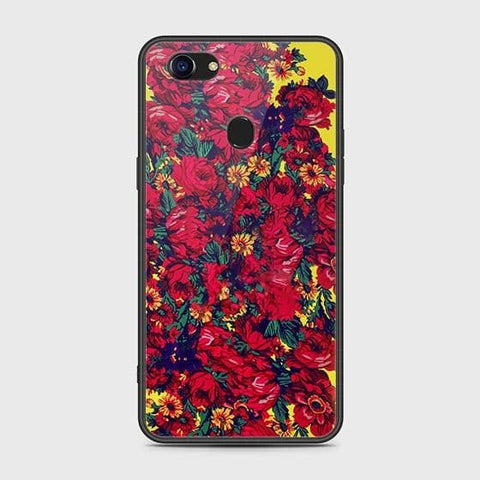 Oppo F5 Cover - Floral Series - HQ Ultra Shine Premium Infinity Glass Soft Silicon Borders Case