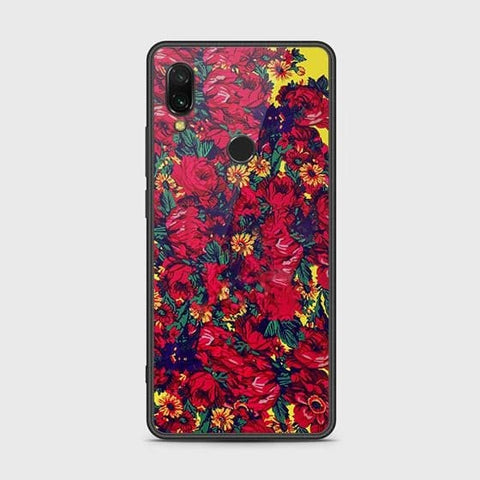 Xiaomi Redmi 7 Cover - Floral Series - HQ Ultra Shine Premium Infinity Glass Soft Silicon Borders Case