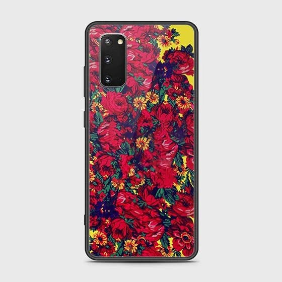 Samsung Galaxy S20 Plus Cover - Floral Series - HQ Ultra Shine Premium Infinity Glass Soft Silicon Borders Case