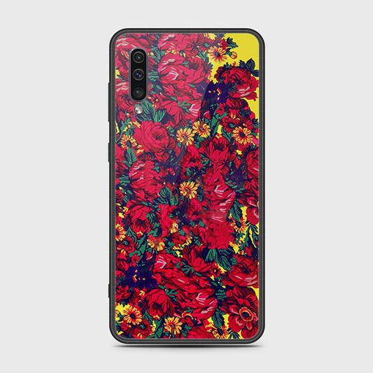Samsung Galaxy A50 Cover - Floral Series - HQ Ultra Shine Premium Infinity Glass Soft Silicon Borders Case