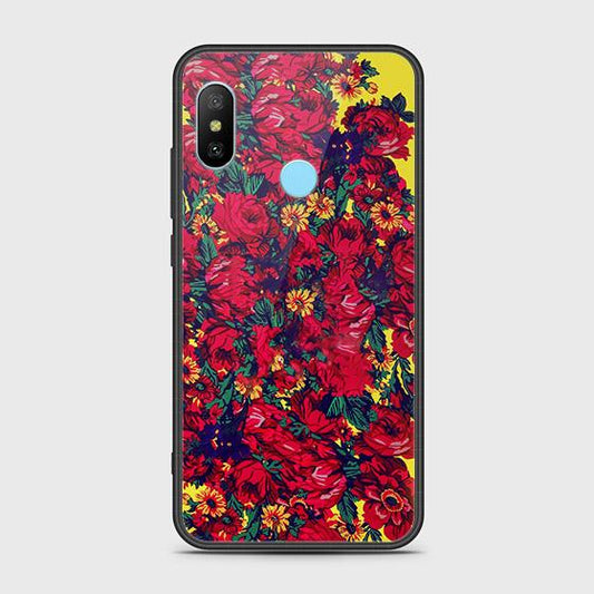 Xiaomi Mi A2 Lite Cover - Floral Series - HQ Ultra Shine Premium Infinity Glass Soft Silicon Borders Case