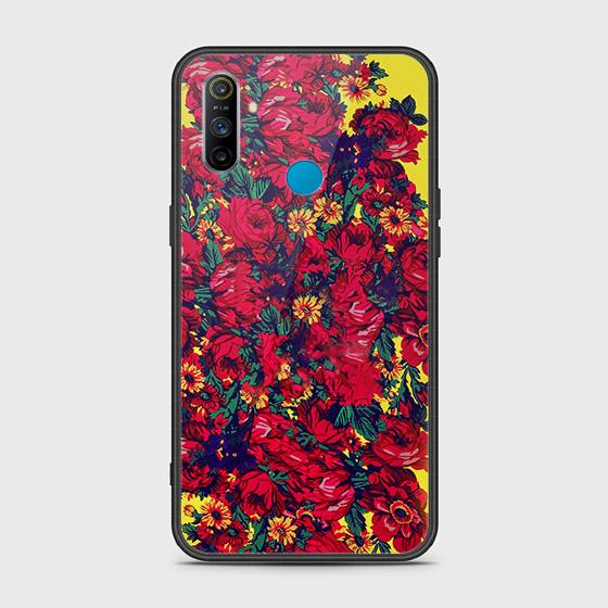 Realme C3 Cover - Floral Series - HQ Ultra Shine Premium Infinity Glass Soft Silicon Borders Case