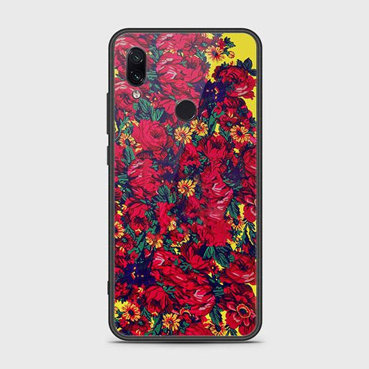 Xiaomi Redmi Note 7 Cover - Floral Series - HQ Ultra Shine Premium Infinity Glass Soft Silicon Borders Case