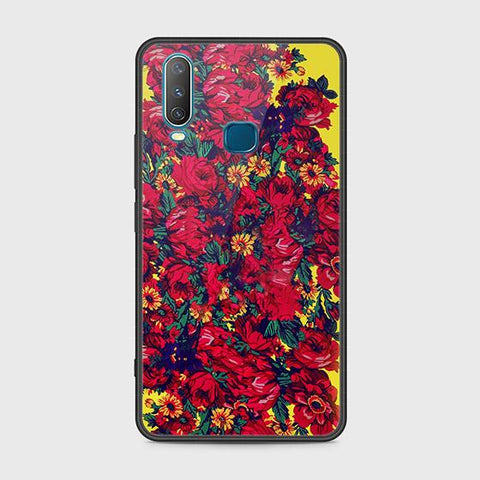 Vivo Y12 Cover - Floral Series - HQ Ultra Shine Premium Infinity Glass Soft Silicon Borders Case