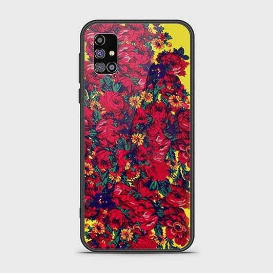 Samsung Galaxy M02s Cover - Floral Series - HQ Ultra Shine Premium Infinity Glass Soft Silicon Borders Case