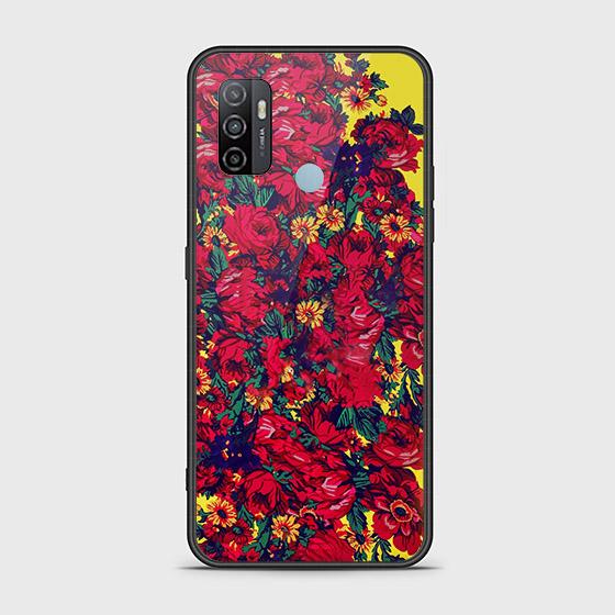 Oppo A53 Cover - Floral Series - HQ Ultra Shine Premium Infinity Glass Soft Silicon Borders Case