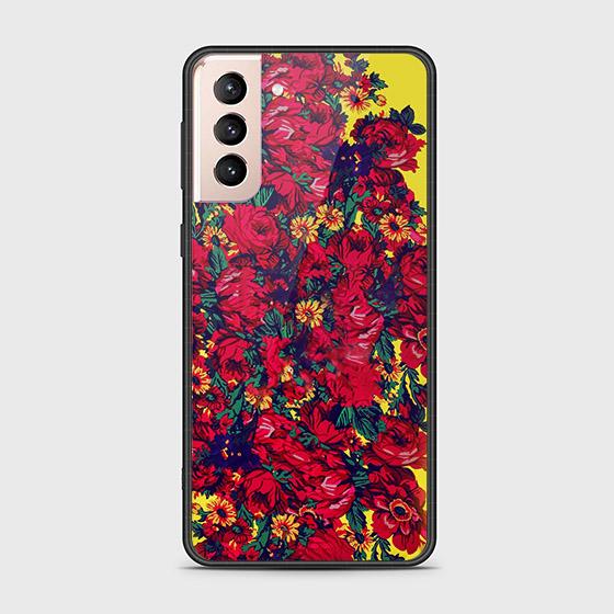 Samsung Galaxy S21 FE 5G Cover - Floral Series - HQ Ultra Shine Premium Infinity Glass Soft Silicon Borders Case