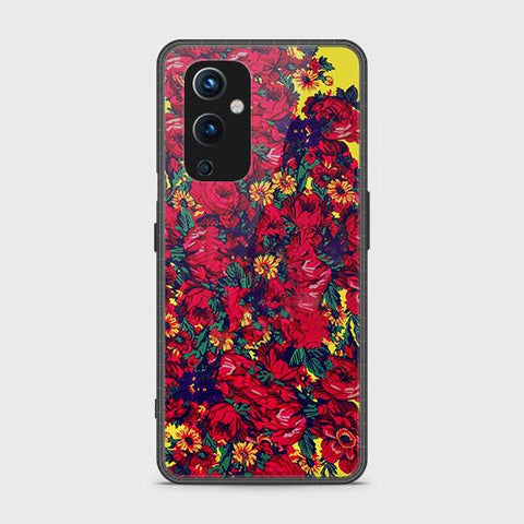 Oneplus 9 Cover - Floral Series - HQ Ultra Shine Premium Infinity Glass Soft Silicon Borders Case