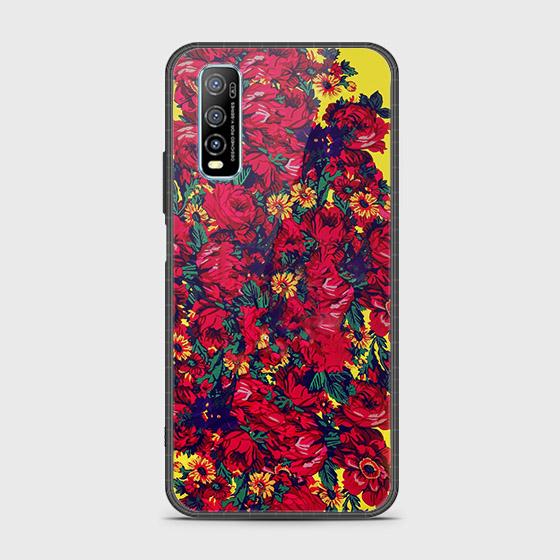 Vivo Y70s Cover - Floral Series - HQ Ultra Shine Premium Infinity Glass Soft Silicon Borders Case